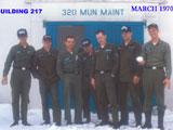 (L-R): Rodney Harms, Craig Meyers, Gilbert Jernigan, Raymond Jacobs, Hambury, James Danalewich, Steven Mills - March 1970. 