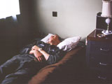 Paul Baker catching some ZZZs