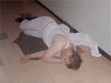 Crash pad in the barracks hallway. Submitted by Chris Strobel