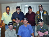 Front row: Leo McHale, Bob Strand,Gary Palmer, Zeke. Back Row: Gary Broms, Steve Bisel,Jon Crawford, Paul Baker (L-R)