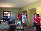 Friday reception - Steve Bisel, Paul Baker, Bob Strand, Dede Carr, Jan Baker (L-R)