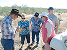 The Schabels and Meyers learning about some of the cactus on the jeep tour