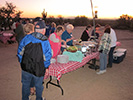 The dinner buffet line