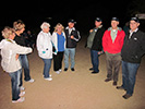 After dinner conversation (L-R): Pauline, Marie, Barbara, Darlene, Woody, Troy, Sam and Steve C.