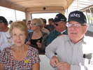 On the tram to tour the outdoor exhibits: the Schabels (front) and Gings (rear)