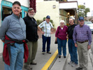 The group poses for a photo on the walking tour