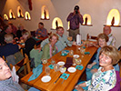 The dinner group filled the Santos Room