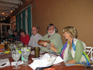 The group was seated in a separate dining room