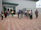 The patio in the back of the museum