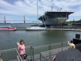 Dede Carr on the way to explore the USS Clagamore