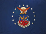 The flag of Lowry AFB on display at the museum