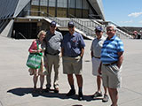 Group shot in front of chapel  (L-R): Jan and Paul Baker, Jerry Smith, Bob Fitzgerald and Leon Skatburg