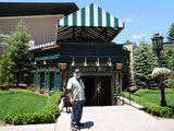 Steve Bisel poses in front of the Golden Bee. The group had lunch at this restaurant, an 19th century English Pub located at the Broadmoor hotel