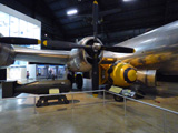 B-29 with representations examples of the Little Boy and Fat Man atomic bombs.