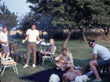 BBQ at Criddle's: Right to Left: Jim Jenkins, Craig Meyers, Ken Fleeman, Tom Monk, Steve Linebarger, Bob Criddle.
