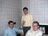 Easter 69 at Schabel's. Right to Left: Robert (Bob) Crounse, Steve Linebarger, Alan (Roy) Thomas.