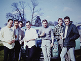 At Gosfield Lake: Bob Mosley 3rd from right, John Baker 2nd from right