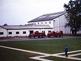 Fire Trucks in front of Bowling Alley and Gym