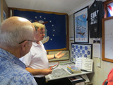 Ross Stewart (R) gives Chuck Schabel the tour